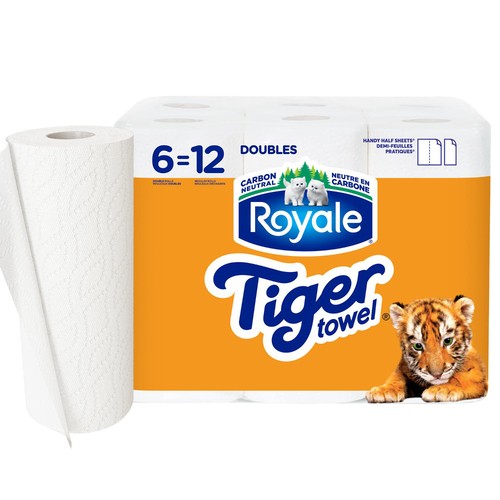 Royale Tiger Strong Paper Towel 6 Equal 12 Rolls 98 Sheets per Roll