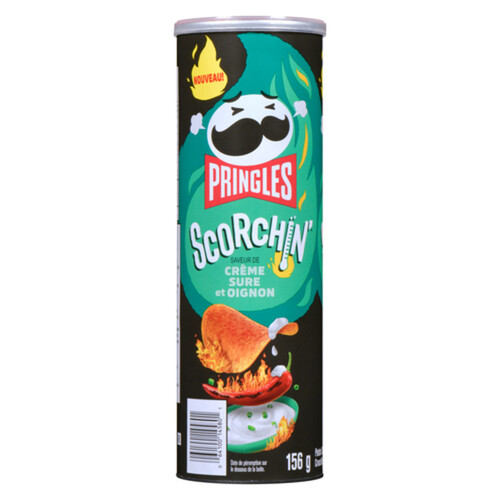 Pringles Canned Potato Chips Scorchin Sour Cream & Onion 156 g