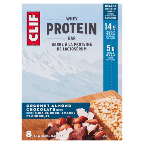 Clif Whey Protein Bar Coconut Almond Chocolate 8 x 56 g