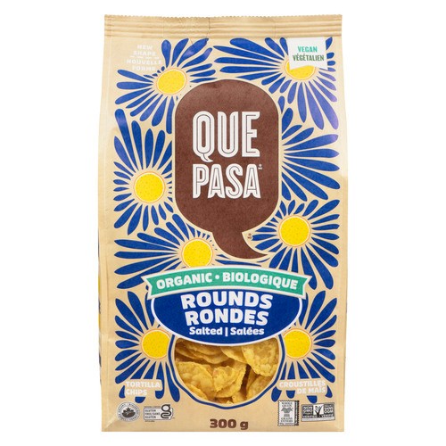 Que Pasa Organic Tortilla Chips Round Salted 300 g