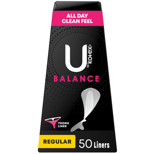 U by Kotex Barely There Thong Liners Regular Absorbency Thin Wrapped 50 Count