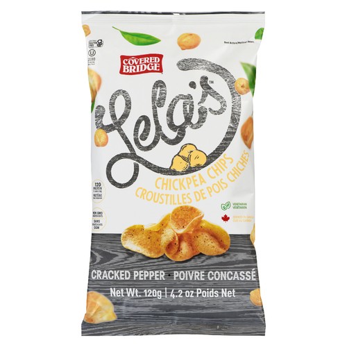 Covered Bridge Lela's Chickpea Chips Cracked Pepper 120 g