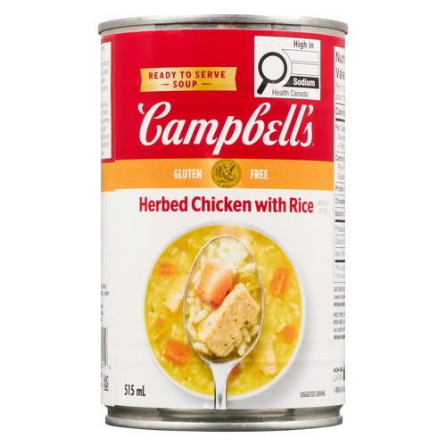 Campbell's Gluten-Free Canned Soup Herbed Chicken With Rice 515 ml