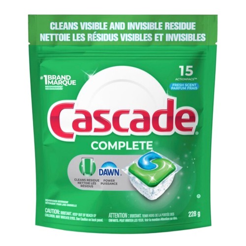Cascade Dishwasher Action Pacs Complete Fresh 15 Count 228 g