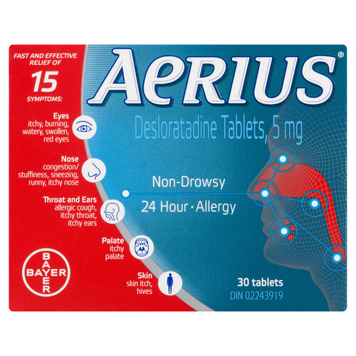 Aerius Desloratadine Tablets 5 mg 30 Tablets 