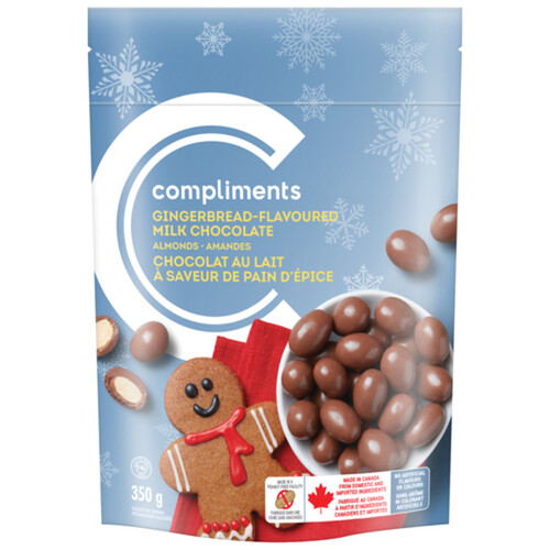 Compliments Peanut-Free Milk Chocolate Covered Almonds Gingerbread 350 g