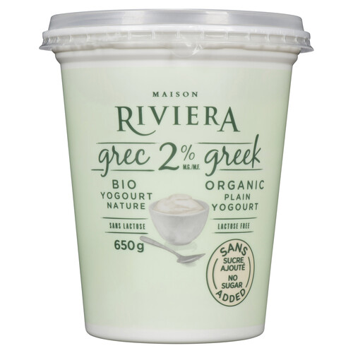 Riviera Organic 2% Greek Yogurt Plain 650 g