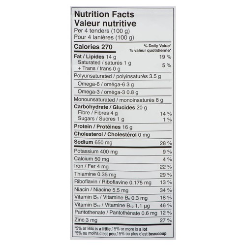 Yves Veggie Frozen Chicken Tenders Ancient Grain 280 g