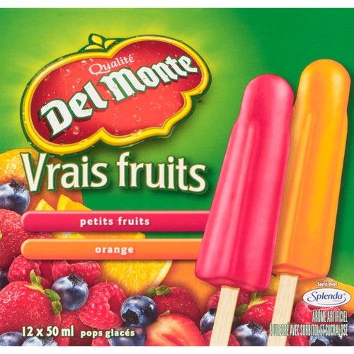 Del Monte Real Fruit Mixed Berry & Orange Ice Pops 12 Pack 600 ml