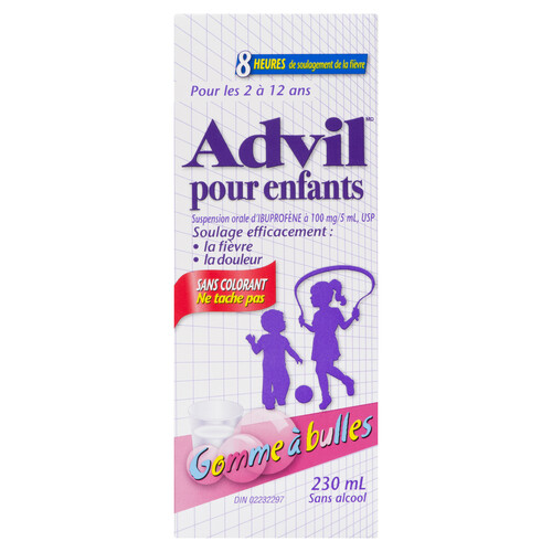 Children's Advil Oral Suspension Bubble Gum 230 ml