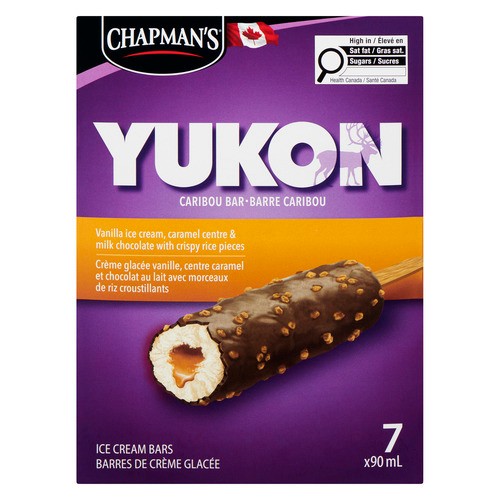 Chapman's Ice Cream Bars Yukon Caribou Chocolate & Caramel Crunch 7 EA 