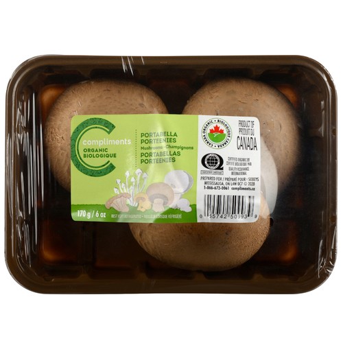 Compliments Organic Mushrooms Portabella Porteenies 170 g