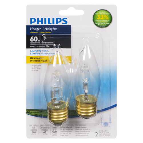 Philips EcoVantage Chandelier MB Light Bulbs 40W Clear 2 EA
