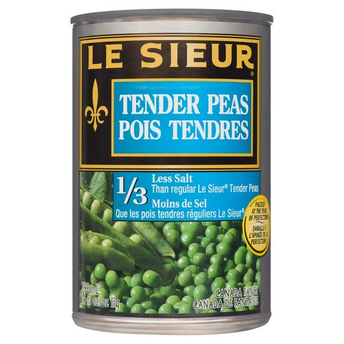 Le Sieur 1/3 Less Salt Small Peas 398 ml