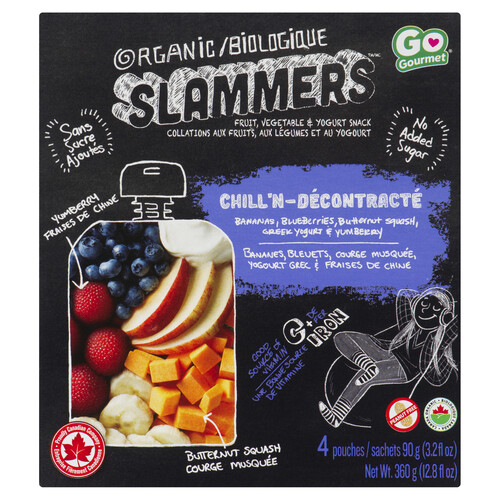 Baby Gourmet Organic Slammers Baby Snacks Chill'N Banana Berry 4 x 90 g