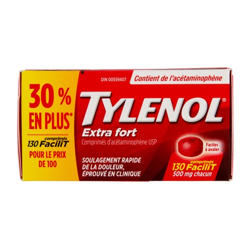 Tylenol Caplets Extra Strength 500mg Bonus 130 EA