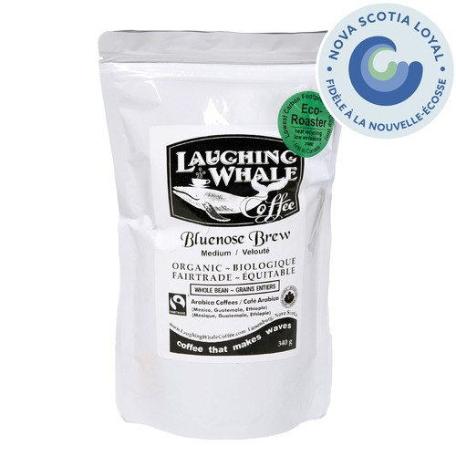 Laughing Whale Organic Whole Bean Coffee Bluenose Brew 340 g