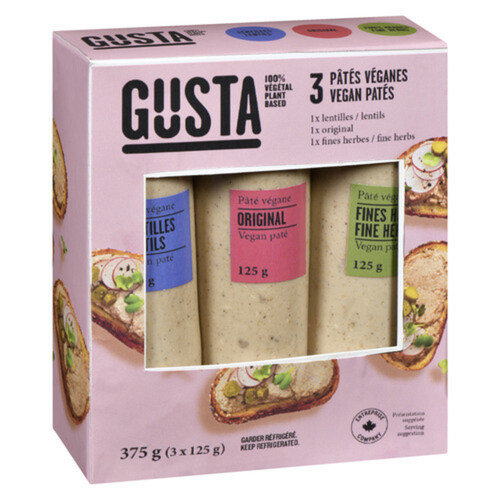 Gusta Vegan Lentil Pate Trio Pack 3 x 125 g