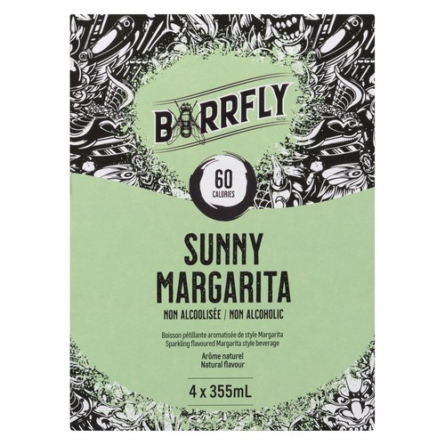 Barrfly Non Alcoholic Beverage Sunny Margarita 4 x 355 ml (cans)