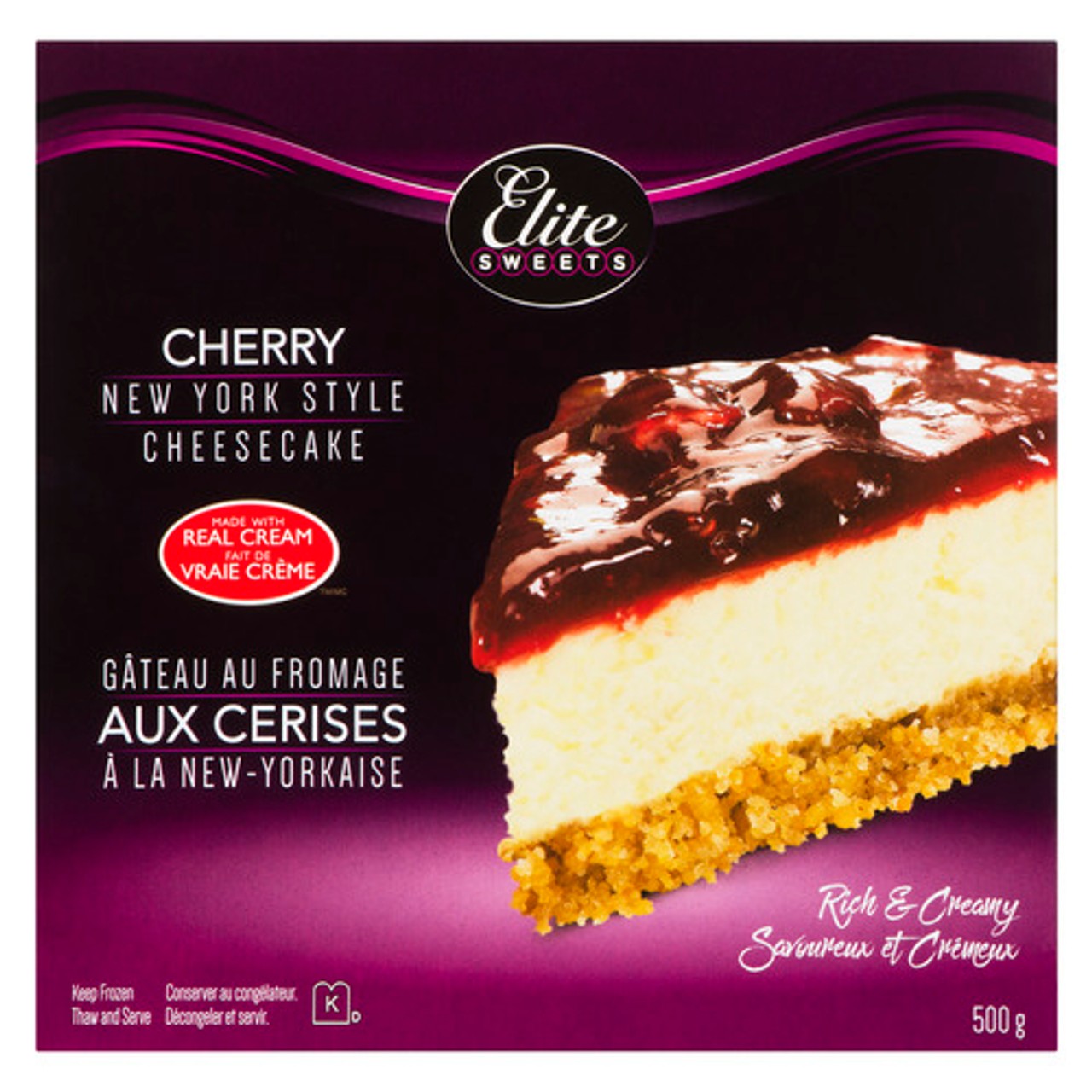 Elite Sweets Cheesecake Cherry Topped 500 g (frozen) - Voilà Online ...