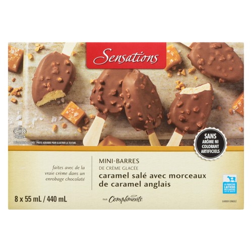 Sensations Mini Ice Cream Bar Salted Caramel With Toffee Bits 8 x 55 ml