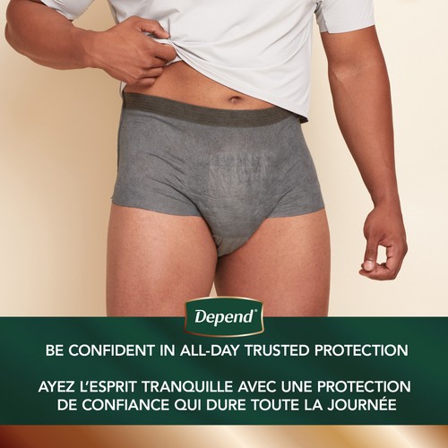 Depend Real Fit Men Underwear Grey Small/Medium 14 Count