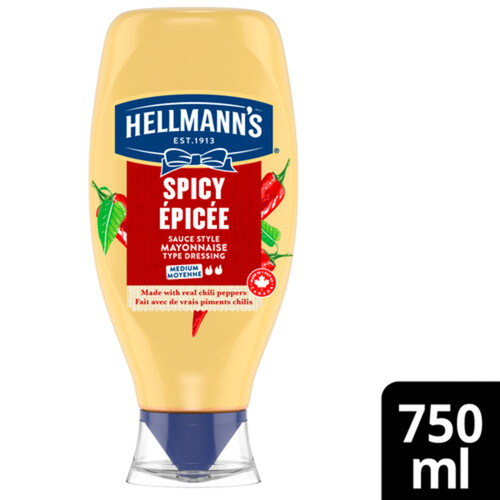 Hellmann's Mayonnaise Type Dressing Spicy Made With Real Chili Peppers 750 ml