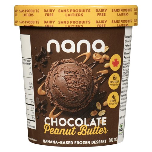 Nana Banana-Based Frozen Dessert Chocolate Peanut Butter 500 ml