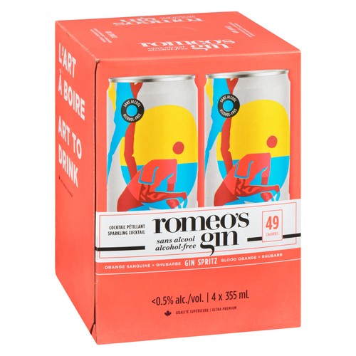 Romeo's Gin Alcohol-Free Gin Spritz 4 x 355 ml (cans)