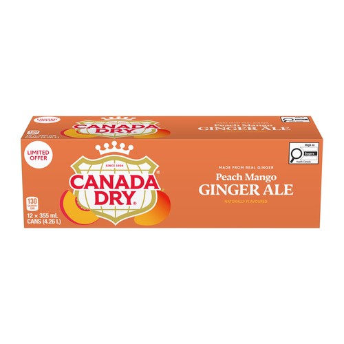 Canada Dry Ginger Ale Peach Mango 12 x 355 ml (cans)