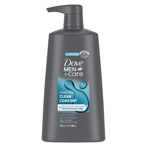 Dove Men+Care Body + Face Wash Hydrating Clean Comfort Micromoisture 695 ml