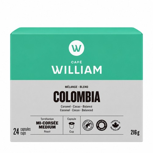 Café William Coffee Pods Medium Roast Colombia 24 K-Cups 216 g