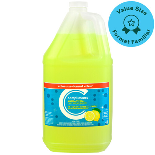 Compliments Antibacterial Multi Surface Cleaner Lemon 4 L