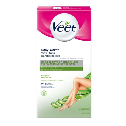 Veet Cold Wax Strip Hair Remover Dry Skin 20 Count