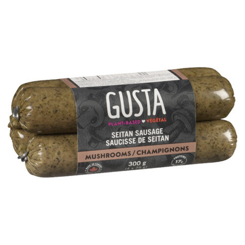 Gusta Plant-Based Seitan Sausage Mushrooms 4 x 75 g 