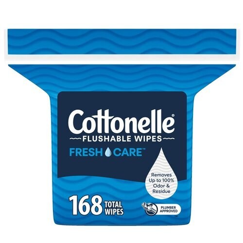 Cottonelle Fresh Care Flushable Wet Wipes Adult Wet Wipes 1 Refill Pack 168 Count