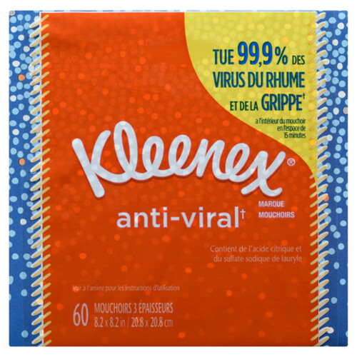 Kleenex Facial Tissue Anti-Viral 60 Sheets 1 EA