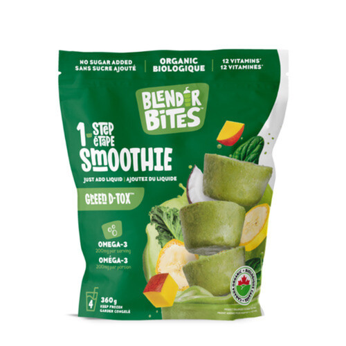 Blender Bites Organic Frozen 1-Step Smoothie Green D-Tox 360 g