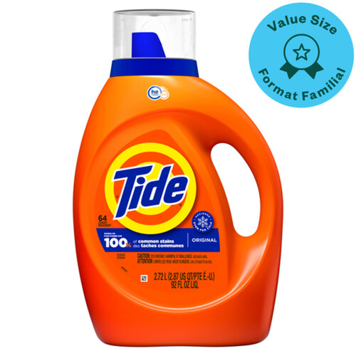 Tide Laundry Detergent 2X HE Original 64 Loads 2.72 L