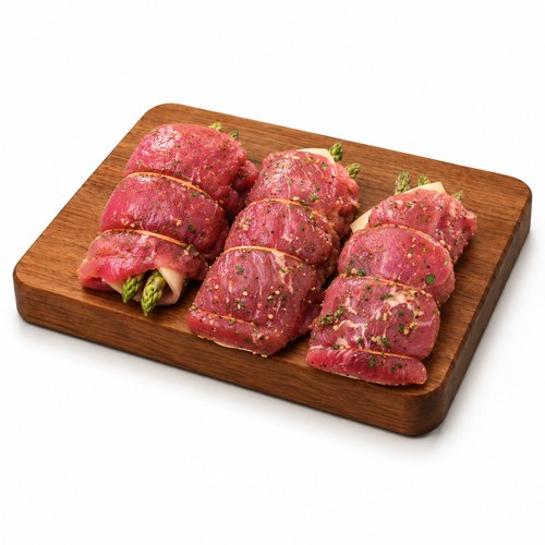Ham Rolls with Cheese and Asparagus