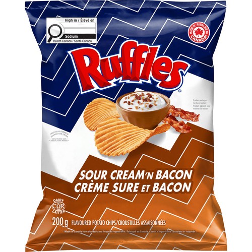 Ruffles Potato Chips Sour Cream'n Bacon 200 g
