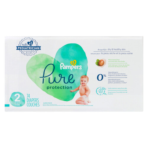 Pampers Pure Protection Diapers Size 2 74 Count - Voilà Online Groceries &  Offers