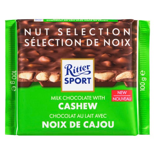 Ritter Sport Milk Chocolate Bar With Cashews 100 g 