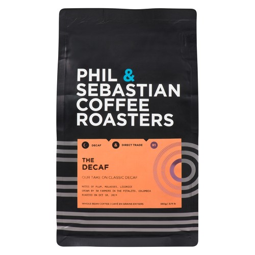 Phil & Sebastian Whole Bean Coffee R1 Decaf 340 g