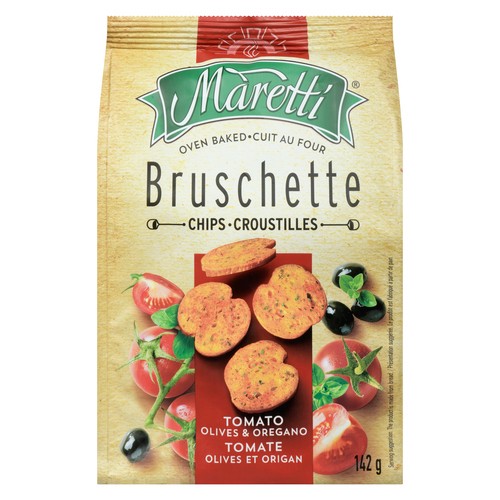Maretti Bruschette Chips Tomato Olives & Oregano 142 g