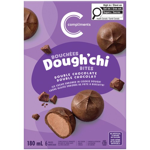 Compliments Dough'chi Ice Cream Bites Double Chocolate 6 x 30 ml