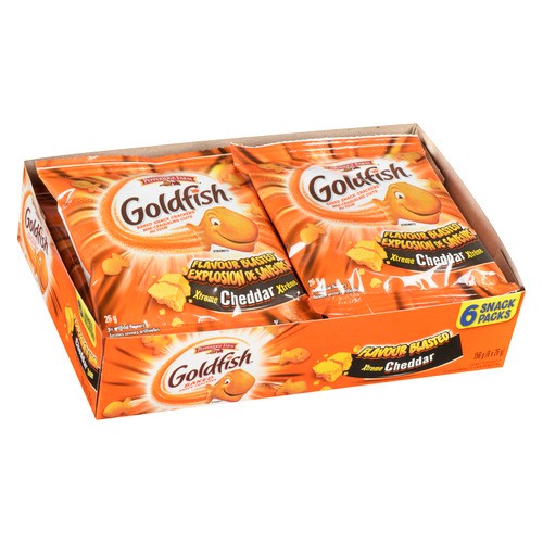 Pepperidge Farm Baked Goldfish Crackers Extreme Cheddar 6 x 26 g