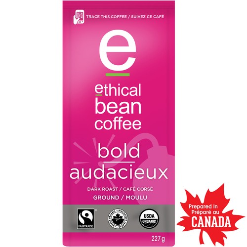 Ethical Bean Ground Coffee Bold Dark Roast 227 g