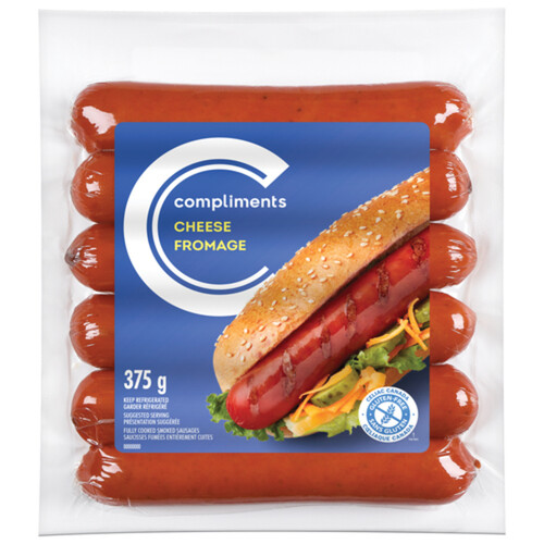 Compliments Gluten-Free Fully Cooked Sausage Smoked Cheese 375 g