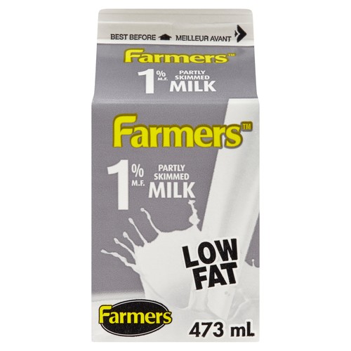 Farmers 1% Milk  Partly Skimmed 473 ml